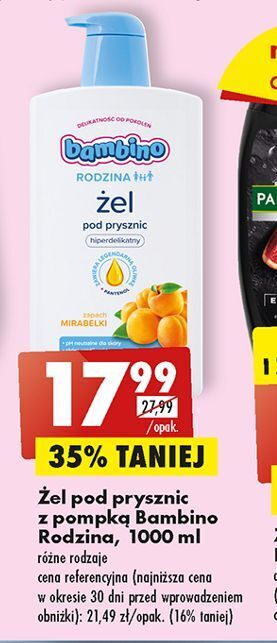 Biedronka Żel pod prysznic mirabelka bambino rodzina oferta