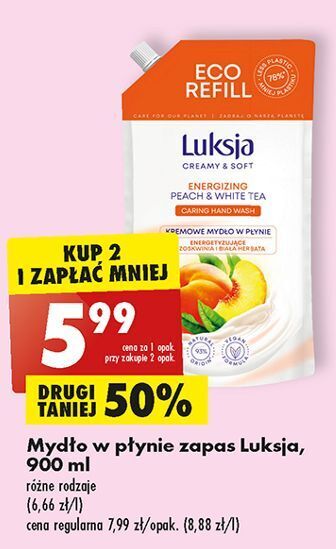 Biedronka Mydło w płynie peach & white tea luksja creamy soft oferta