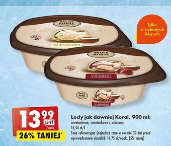 Biedronka Lody śmietankowe z wiśniami i sosem wiśniowym bracia koral jak dawniej oferta