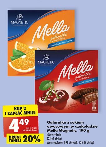 Biedronka Galaretka w czekoladzie wiśniowa magnetic mella oferta