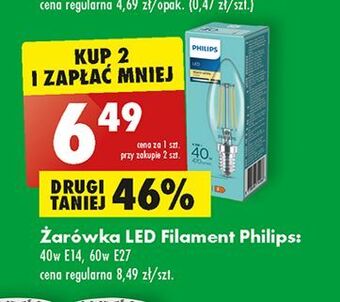 Biedronka Żarówka świeczka 40 w e14 philips oferta