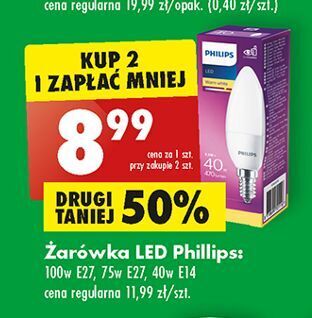 Biedronka Żarówka 75w e27 philips oferta