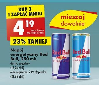 Biedronka Napój energetyczny bez cukru red bull oferta