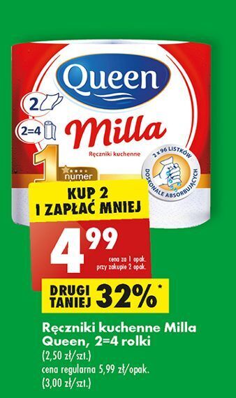 Biedronka Ręcznik kuchenny 96 listków queen milla oferta