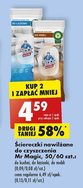 Biedronka Ściereczki do łazienki mr magic oferta