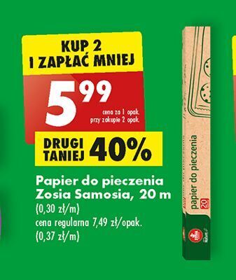 Biedronka Papier do pieczenia 20 m zosia samosia oferta