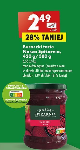 Biedronka Buraczki tarte nasza spiżarnia oferta