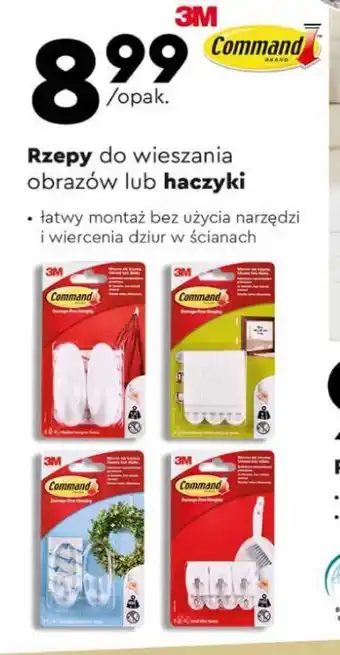 Biedronka Haczyki samoprzylepne białe command brand oferta