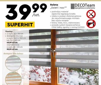Biedronka Roleta balkonowa dzień i noc 68 x 210 cm decoteam oferta