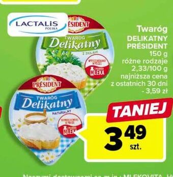 Carrefour Twaróg delikatny naturalny president oferta