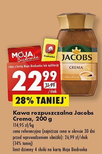 Biedronka Kawa jacobs crema oferta