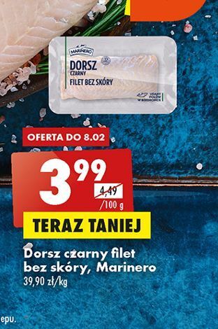 Biedronka Dorsz czarny filet bez skóry marinero oferta