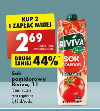 Biedronka Sok pomidorowy 100% riviva oferta