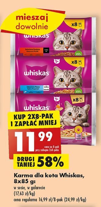 Biedronka Karma dla kota rybne przysmaki whiskas oferta