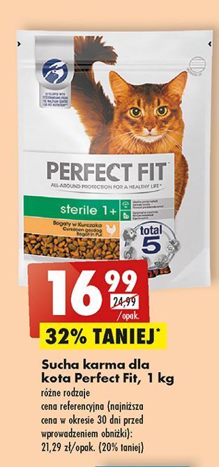 Biedronka Karma dla kota sterile 1+ perfect fit oferta