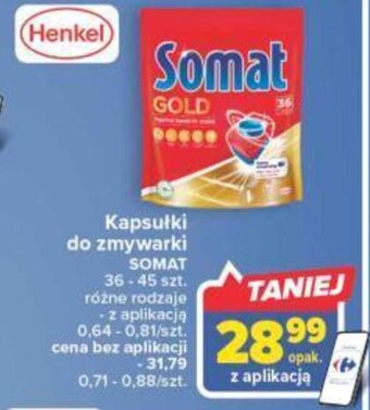 Carrefour Henkel Kapsułki do zmywarki Somat 36-45szt. oferta