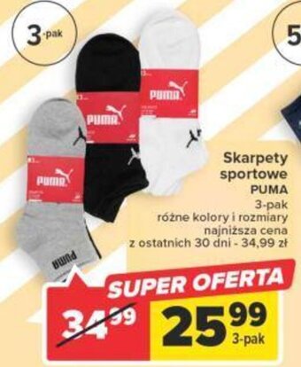 Carrefour Puma Skarpety sportowe 3-pak oferta