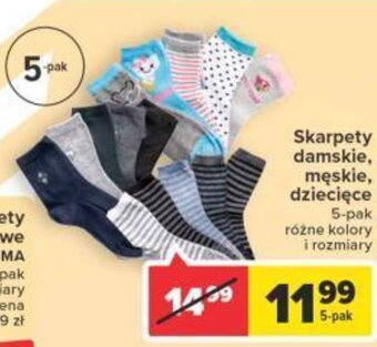 Carrefour Skarpety damskie, męskie, dziecięce 5-pak oferta