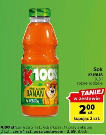 Carrefour Kubuś Sok 0,3l oferta
