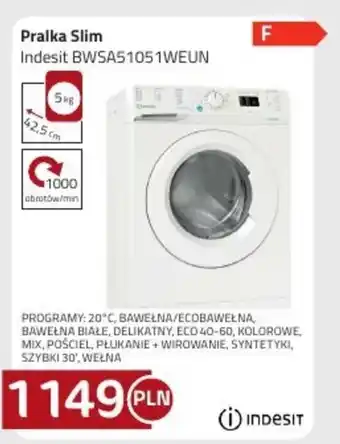 Kakto Indesit Pralka Slim BWSA51051WEUN oferta