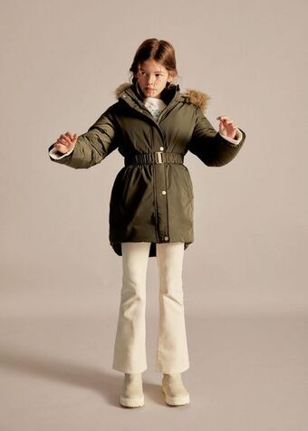 MANGO Kurtka z futrzanym kapturem oferta