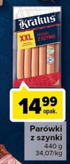 Carrefour Krakus Parówki z szynki 440g oferta