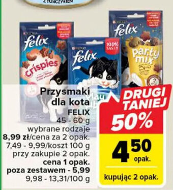 Carrefour Purina Przysmaki dla kota felix 45-60g oferta
