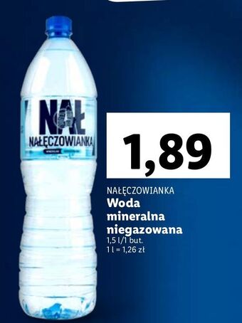 Lidl Woda niegazowana nałęczowianka oferta