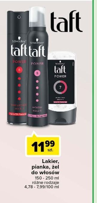 Carrefour Żel do włosów mega strong taft power oferta