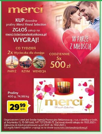 Carrefour Bombonierka czerwona storck merci oferta
