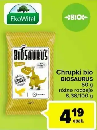 Carrefour Biosaurus Chrupki bio 50g oferta