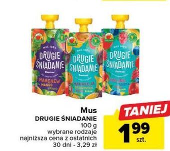 Carrefour Mus marakuja-brzoskwinia-banan-jabłko drugie śniadanie oferta