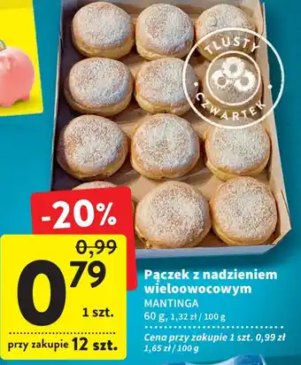 Intermarche Mantinga pączek z nadzieniem wieloowocowym 60g oferta