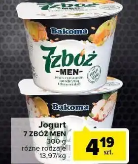 Carrefour Jogurt jabłko-pomarańcza bakoma 7 zbóż men oferta