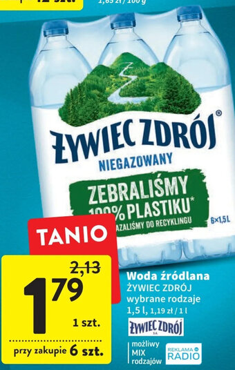 Intermarche Żywiec Zdrój woda źródlana 1,5l oferta