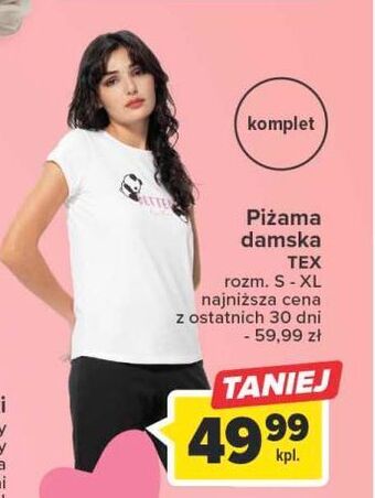 Carrefour Piżama damska s-xl tex oferta