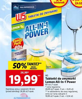 Lidl Tabletki do zmywarek all-in-1 power lemon w5 oferta