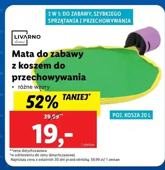 Lidl Mata do zabawy z koszem przechowywania livarno home oferta