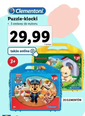 Lidl Puzzle-klocki animals clementoni oferta