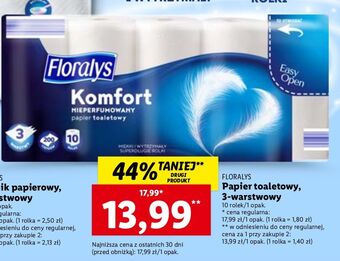 Lidl Papier toaletowy komfort floralys oferta