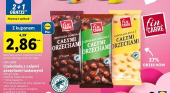Lidl Czekolada biała z całymi orzechami laskowymi fin carre oferta