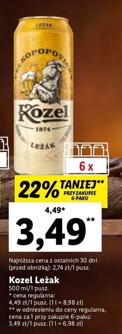 Lidl Piwo kozel lezak oferta