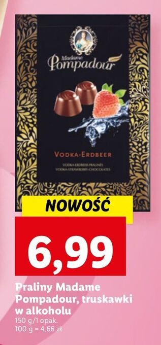 Lidl Praliny truskawki w alkoholu madame pompadour oferta