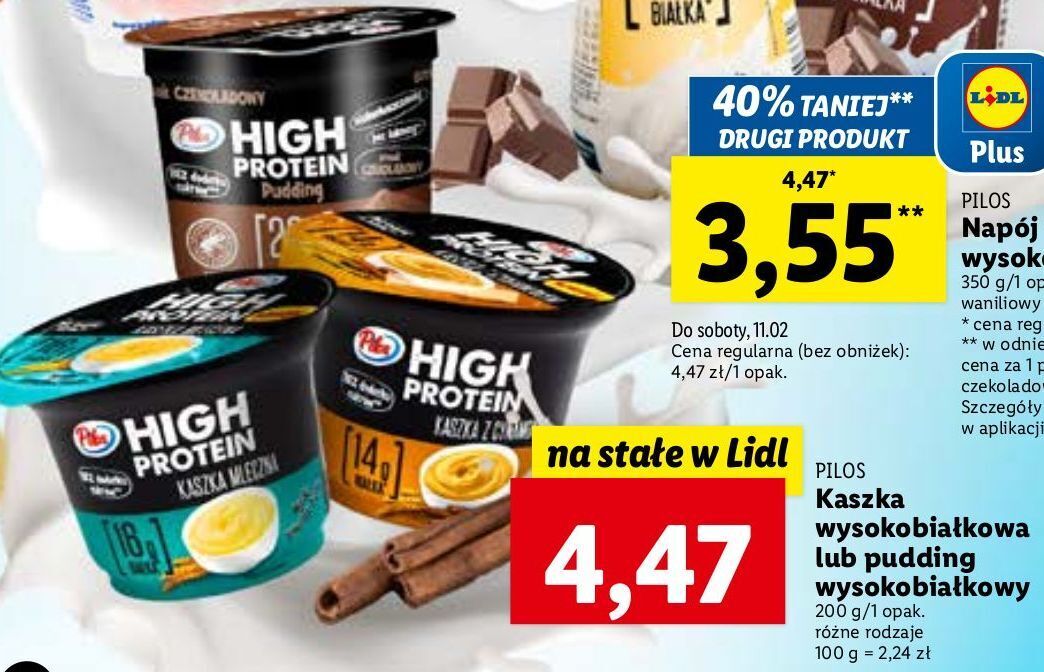 Promocja Kaszka mleczna pilos high protein w Lidl