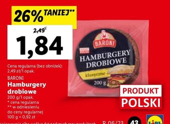 Lidl Hamburger drobiowy classic baroni oferta