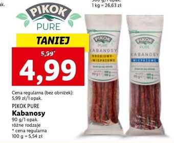 Lidl Kabanosy wieprzowe pikok pure oferta