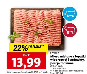 Lidl Mięso mielone z łopatki wieprzowej i wołowej rzeźnik codzienna dostawa oferta
