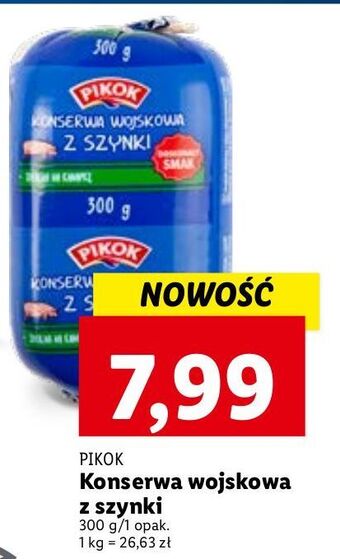 Lidl Konserwa wojskowa z szynki pikok oferta