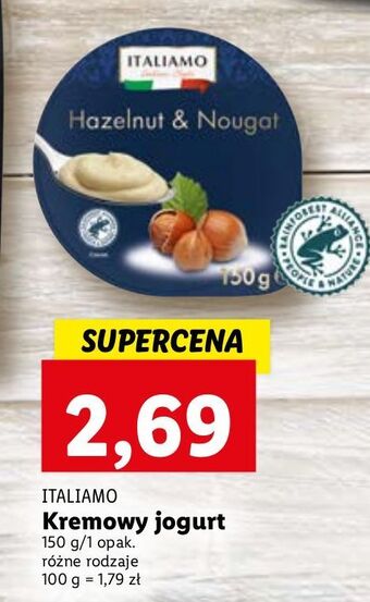 Lidl Jogurt kremowy toffi-orzech laskowy italiamo oferta