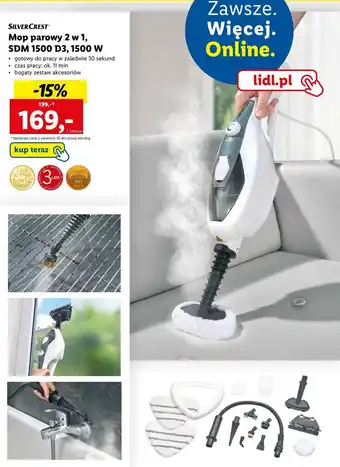 Lidl Mop parowy 1500 w silvercrest oferta